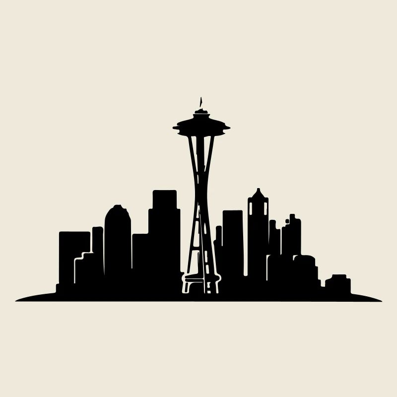 Seattle Skyline Silhouette