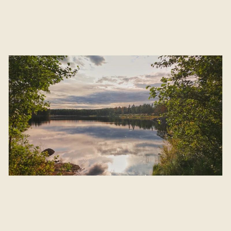 Reflection on the lakeshore: evening rest