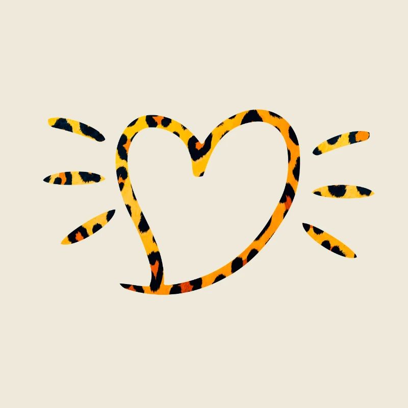 Leopard Herz mit Sonnenstrahlen