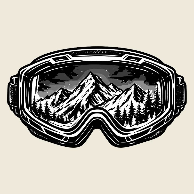 Mountains in ski goggle design
