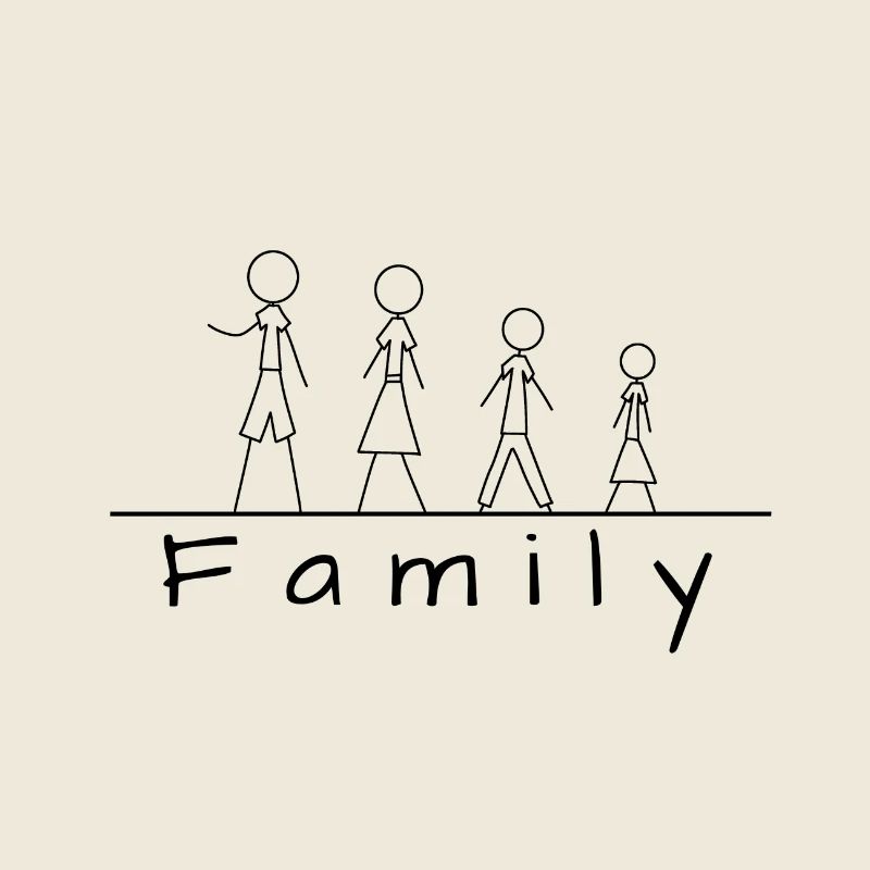 Strichmännchenfamilie