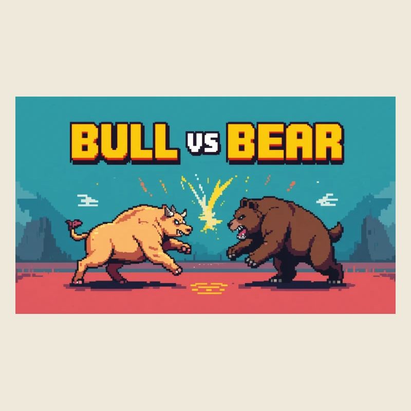Bataille de taureau contre ours en pixel art