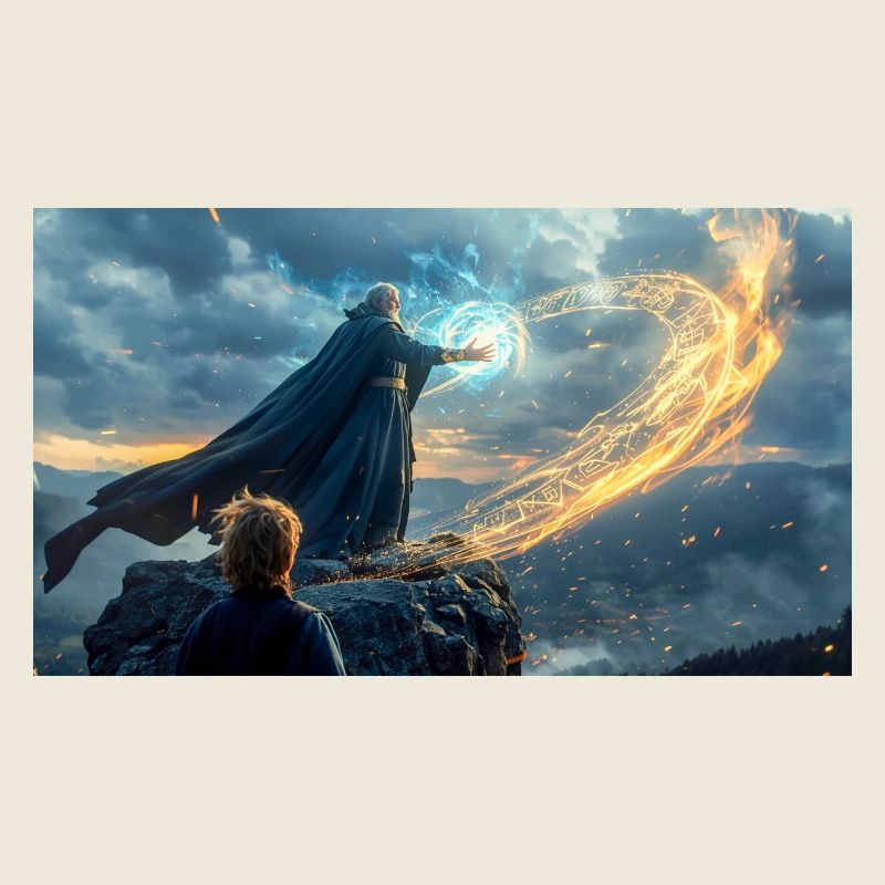 Merlin et Arthur dirigent les chevaliers