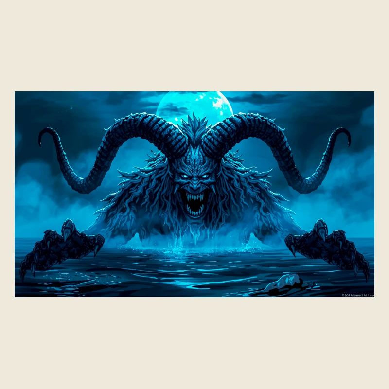 Beowulf Grendel's Mother Rises from the Dark Lake 