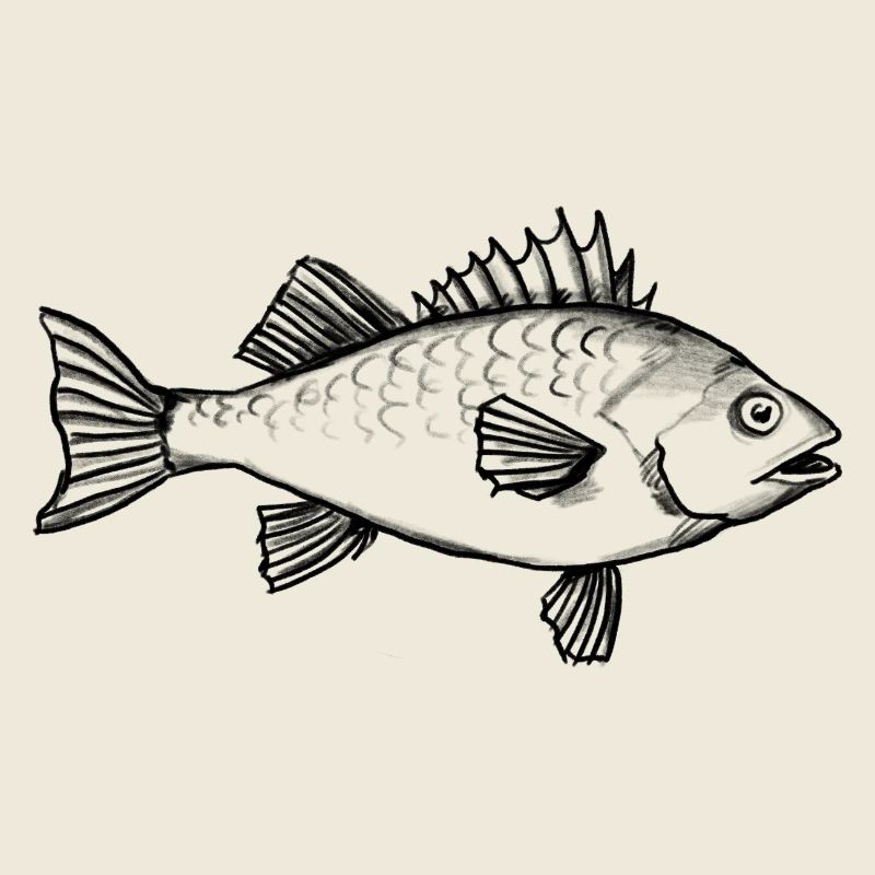 Rotbarsch Angler Fisch - Illustration