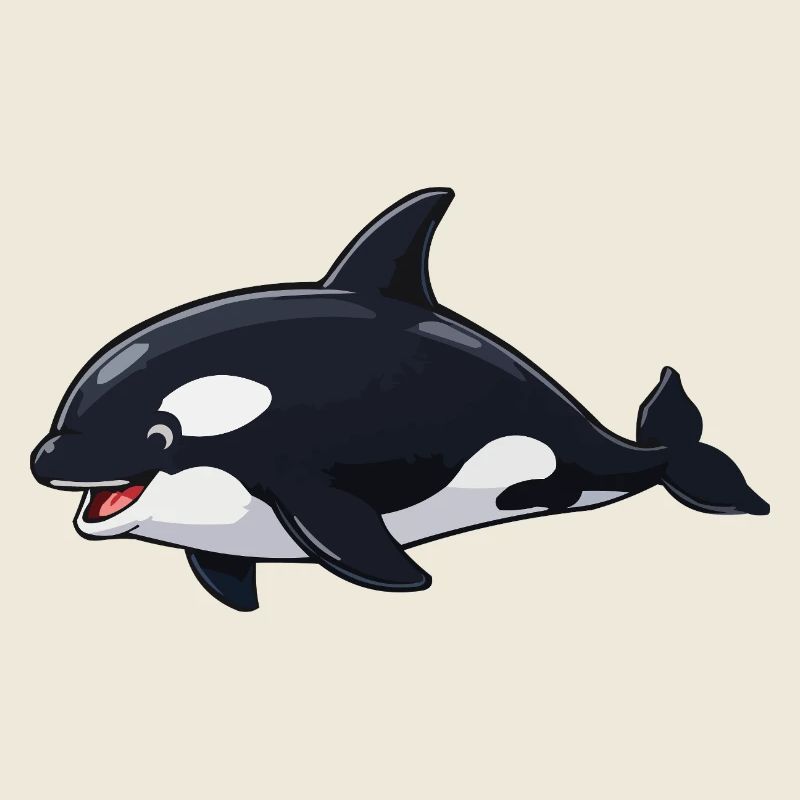 Orca Cartoon Whale Design