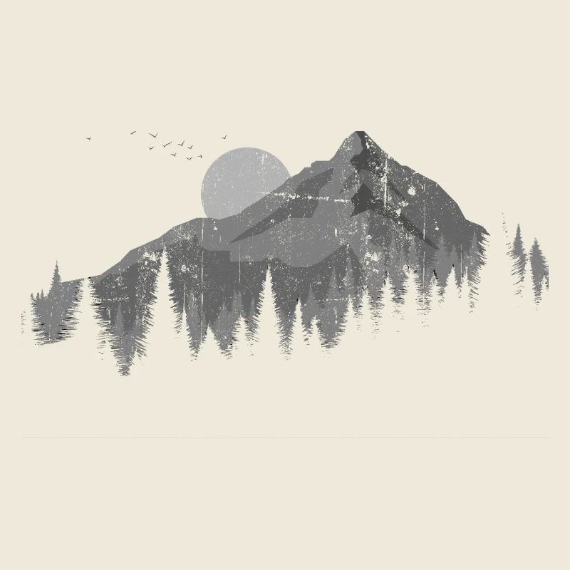 Moonlit Peaks Silhouette