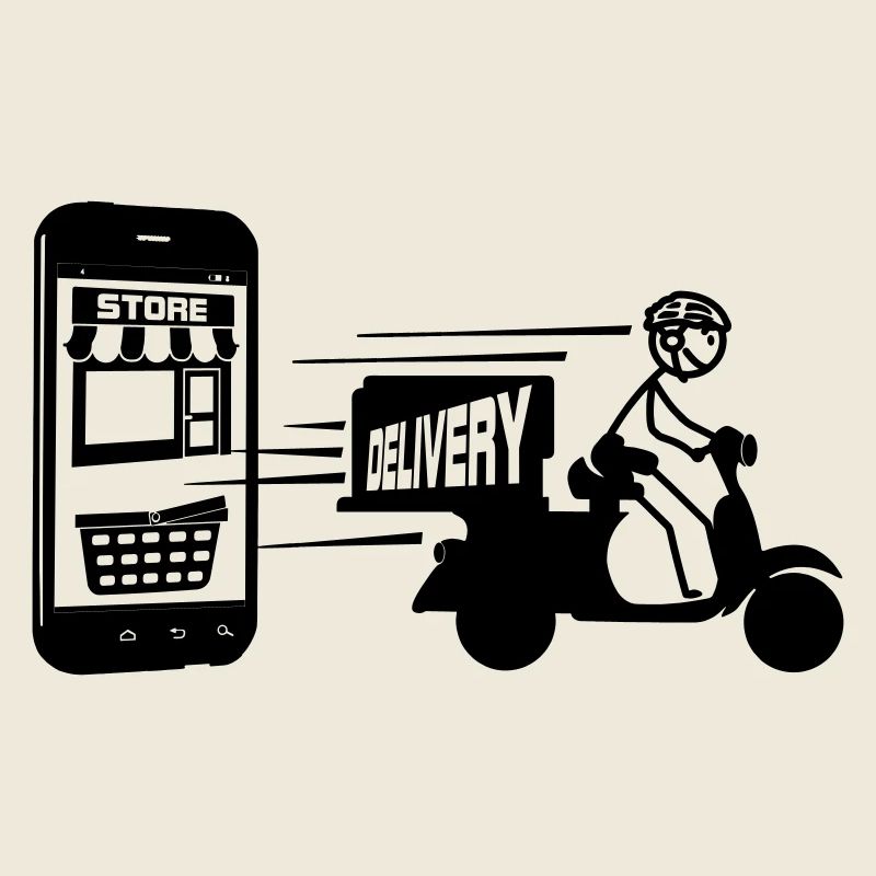 Online-Shopping und Lieferroller