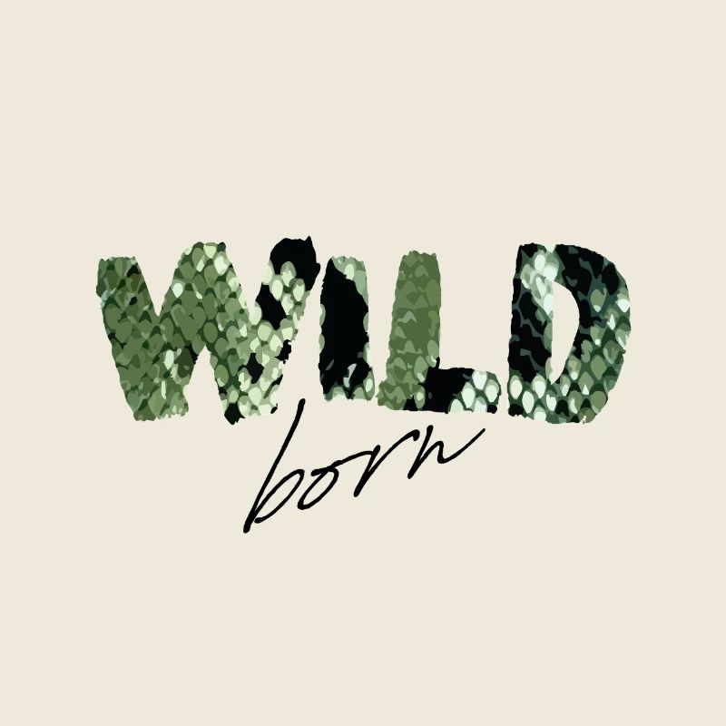 Wild Born Snake Print Buchstaben
