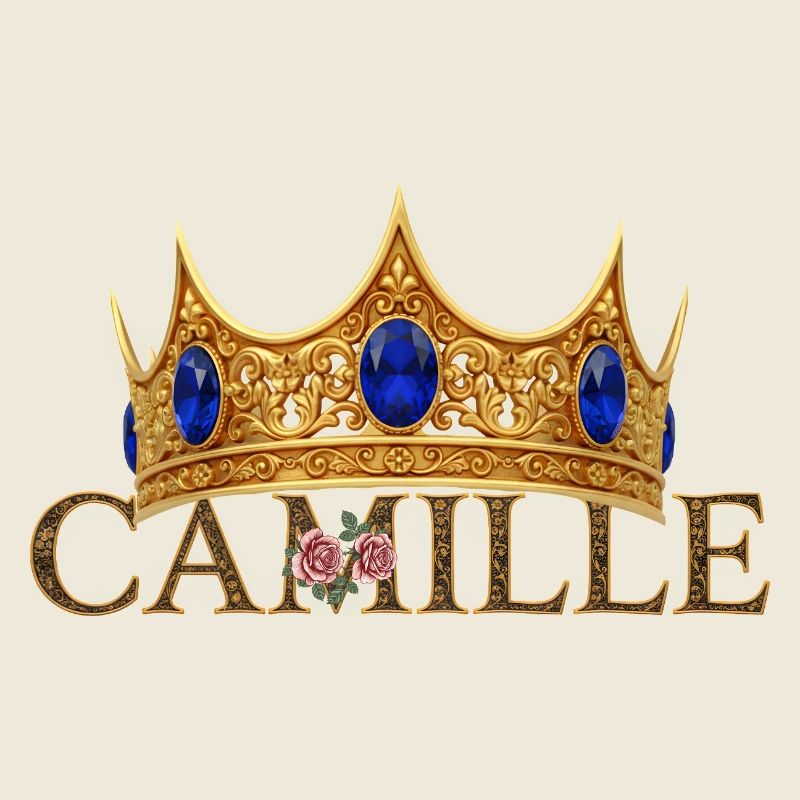 Goldene Krone Monogramm Kamille