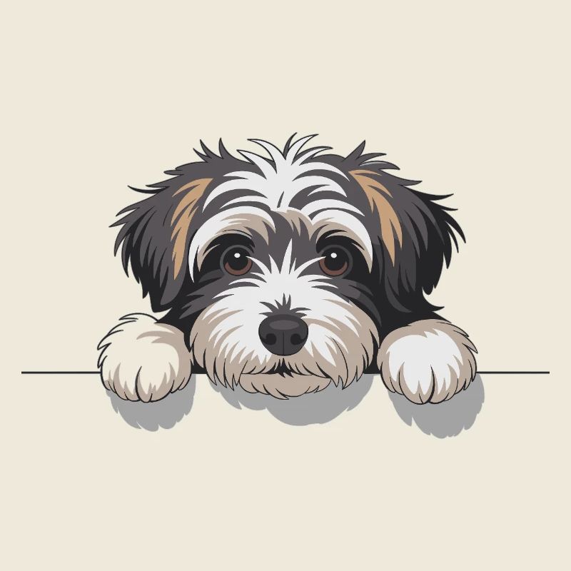 L’œil du chien sur le bord