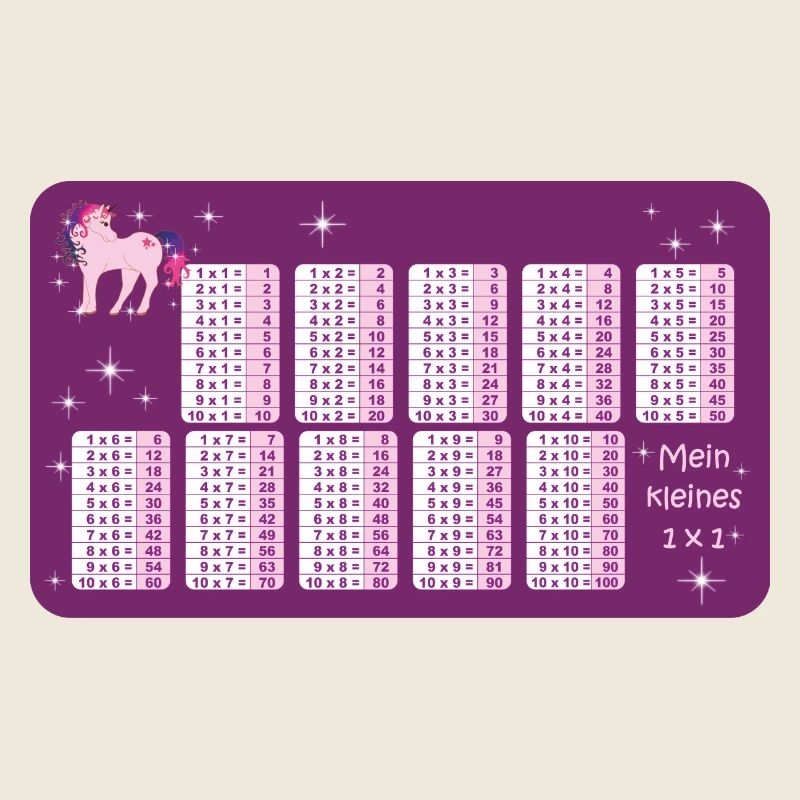 Fantasy Einhorn mit Sternchen - lila - Kleines 1x1