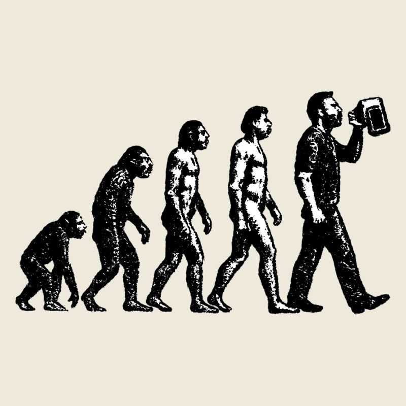 Evolution zum Biertrinker Grunge Design