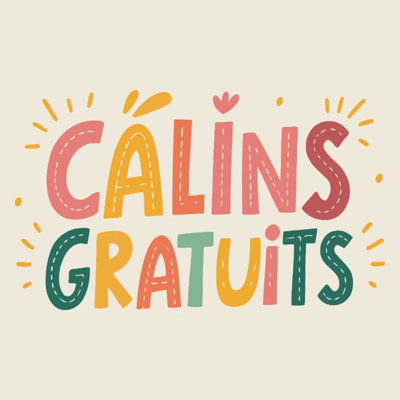 Câlins Gratuits design festif coloré