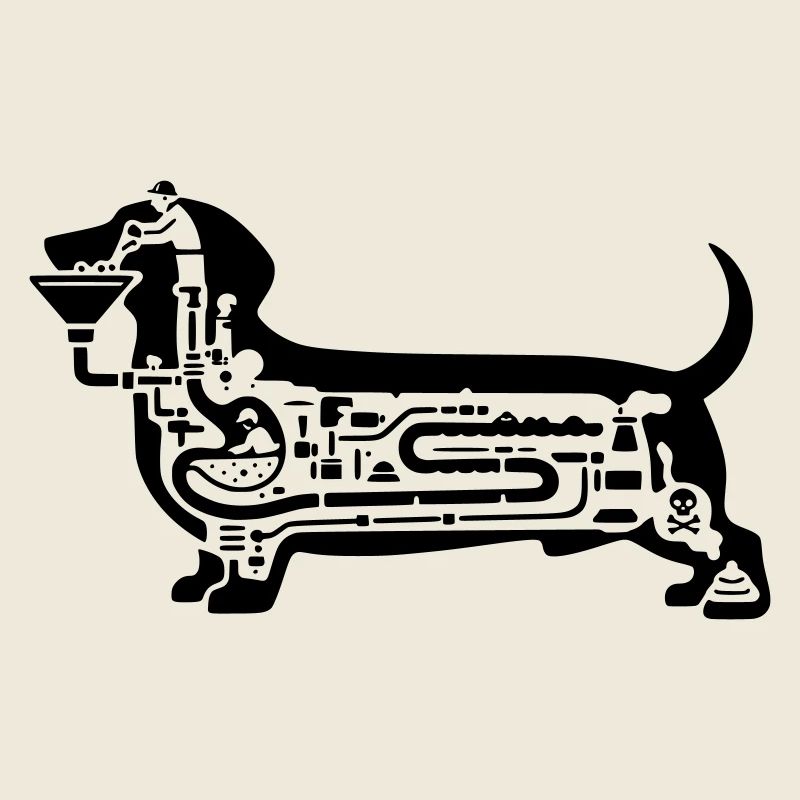 dackel verdauung hund kunst 