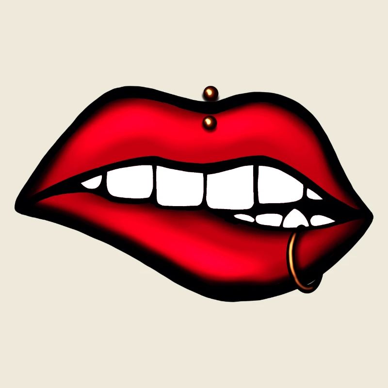 Lèvres avec piercing – Design esthétique
