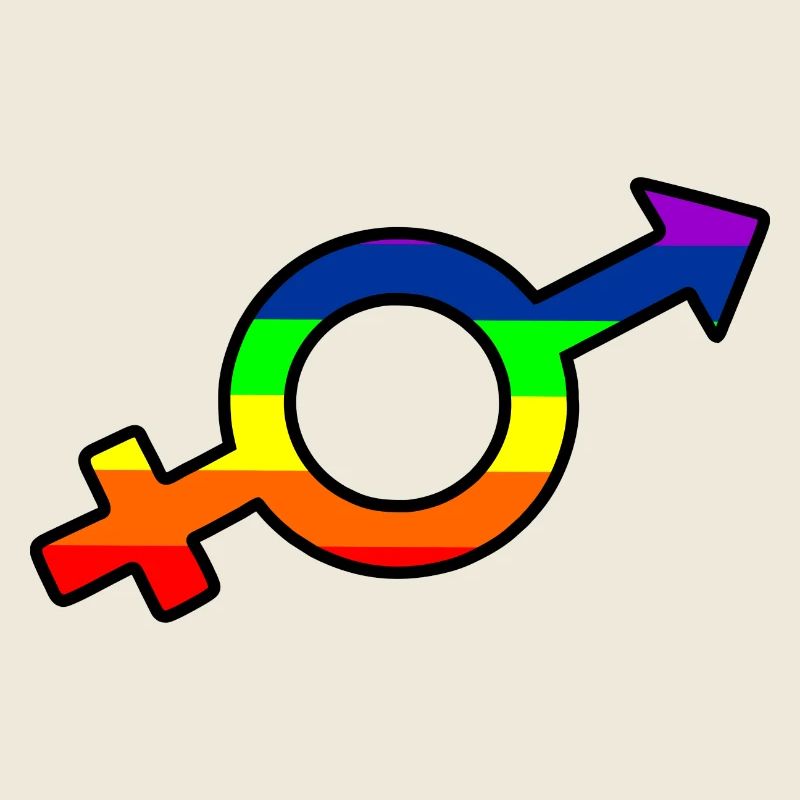 Gender transgender logo with rainbow