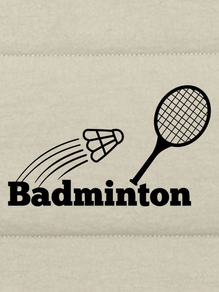 Badmintontext mit Shuttle und Schläger
