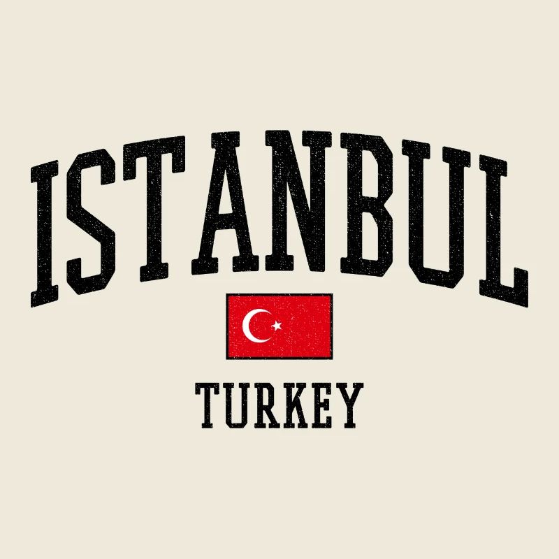 Istanbul Turkey Flag Motif Graphic