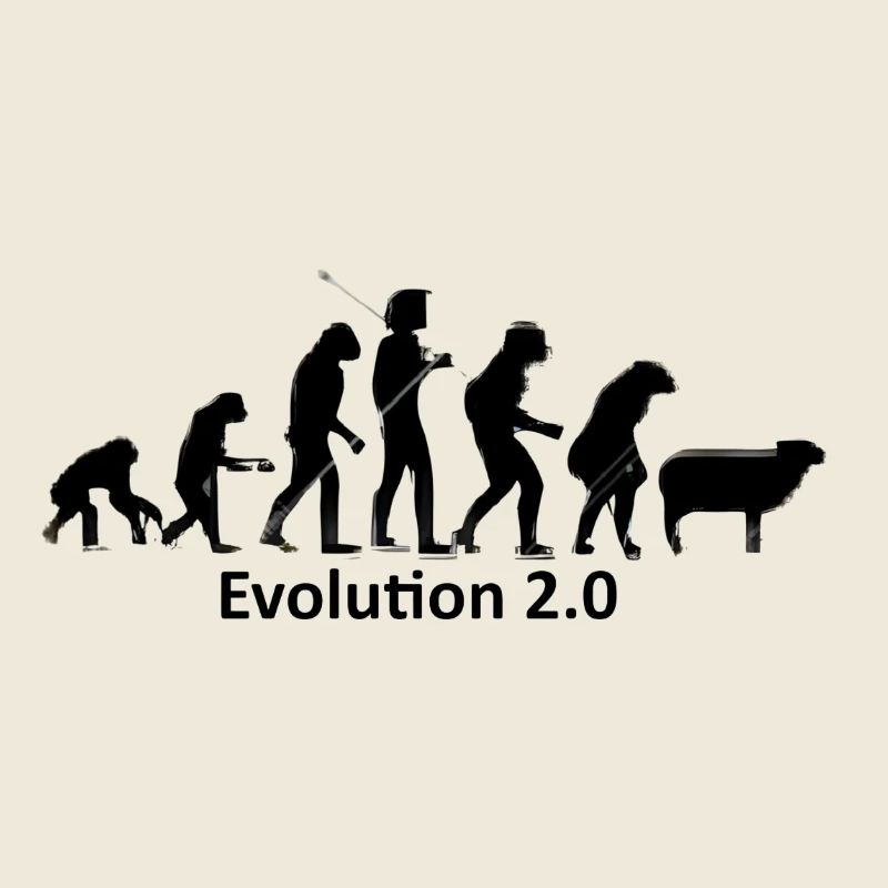 Evolution des Menschen in Silhouette