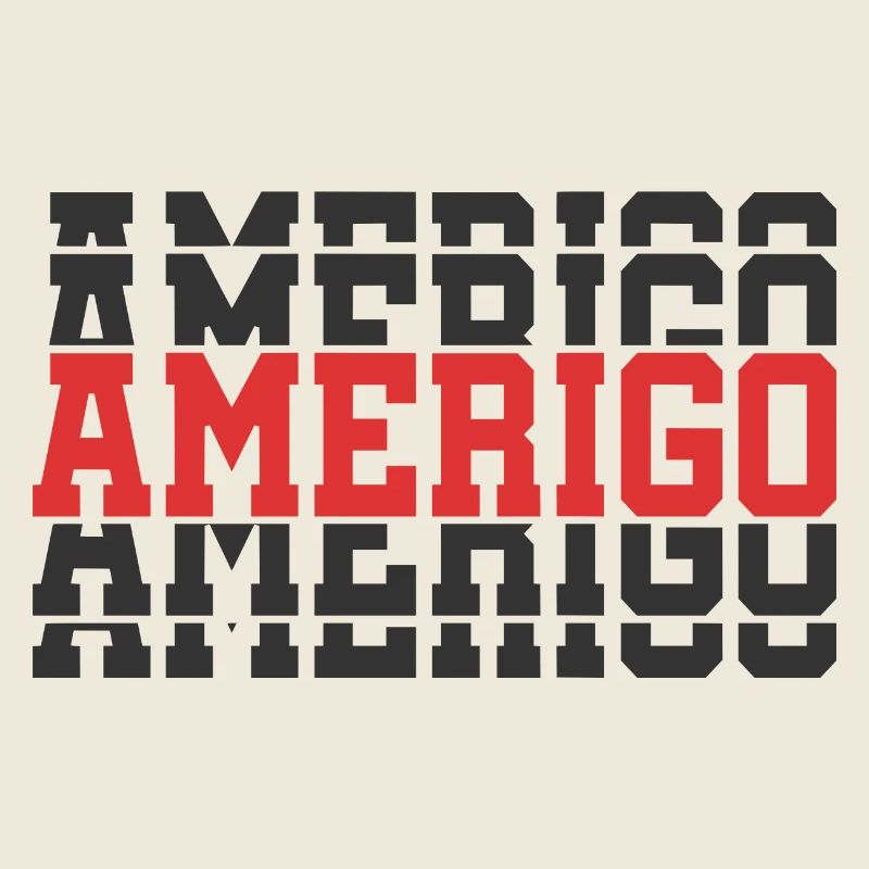 Amerigo T-Shirt Geschenkidee gestapelter Text