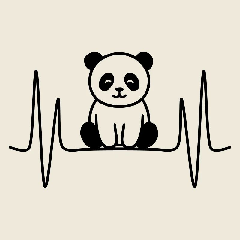 Panda Heartbeat Line Motif