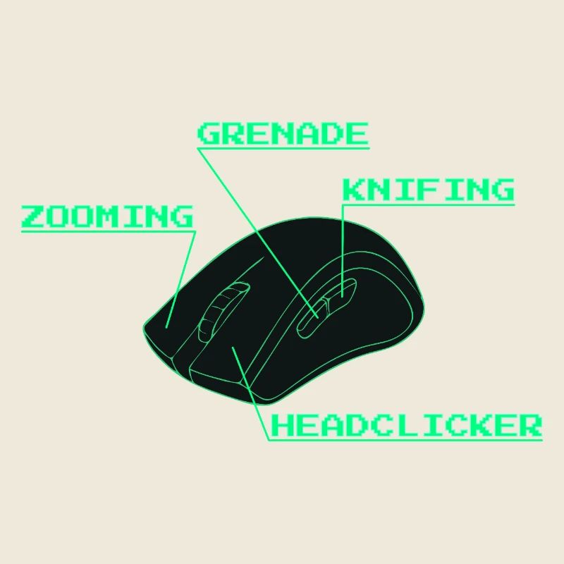 Headclicker Gaming Blueprint Neon Design