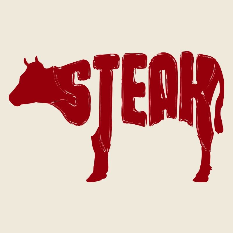 Silhouette de bœuf de steak rouge