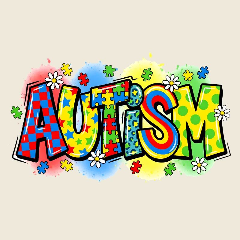 Autism Awareness Puzzle Rainbow Design