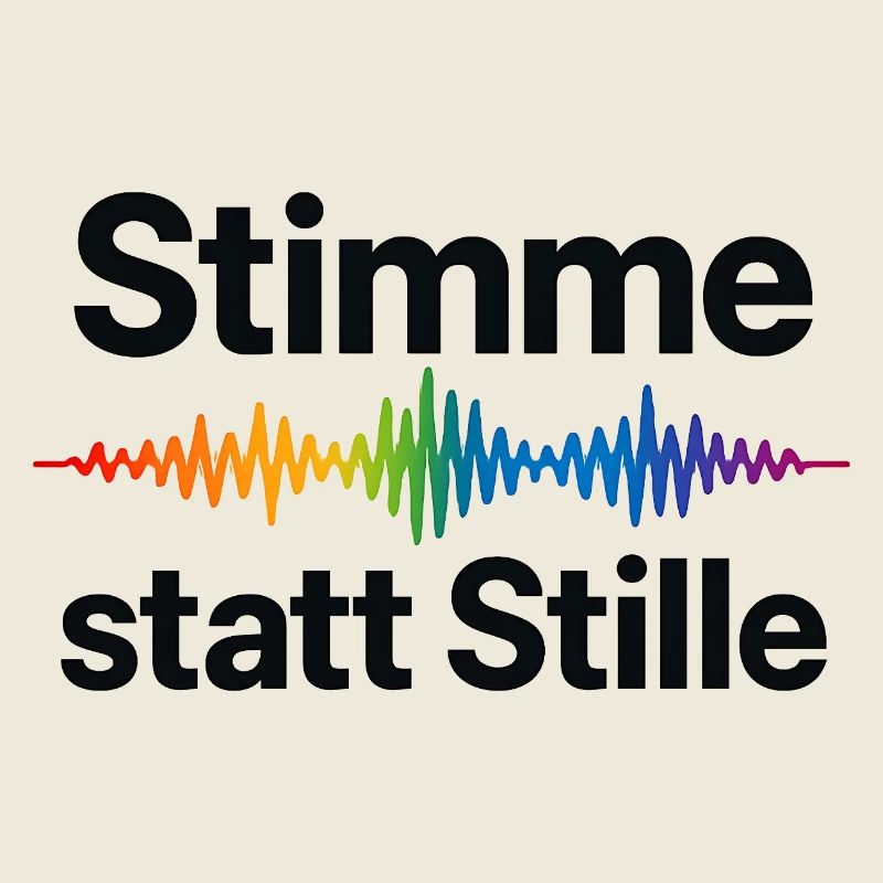 Stimme statt Stille Regenbogen Motiv