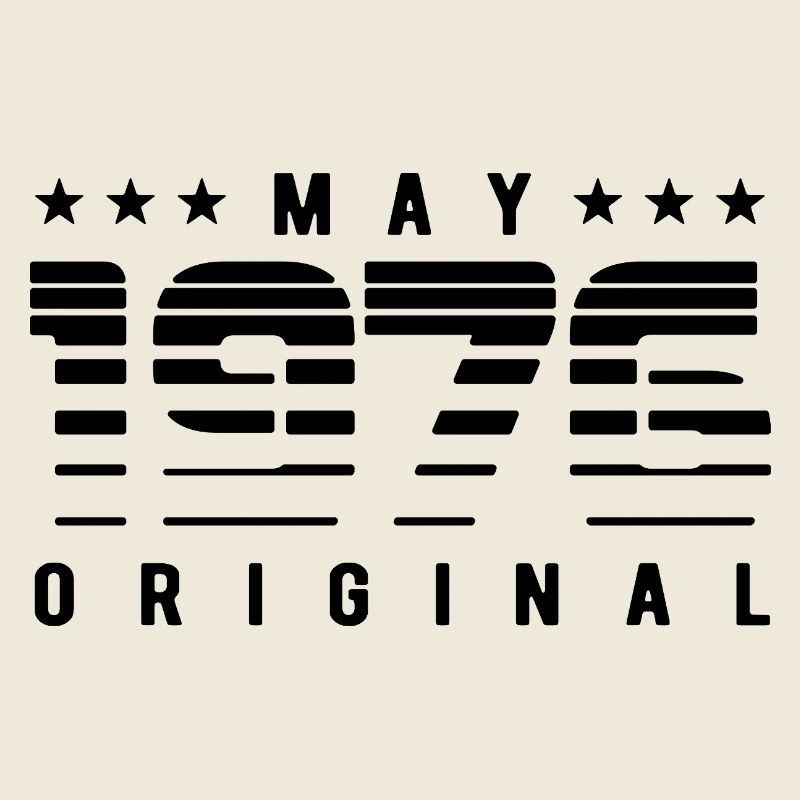 May 1976 Original Striped Vintage Geburtstag