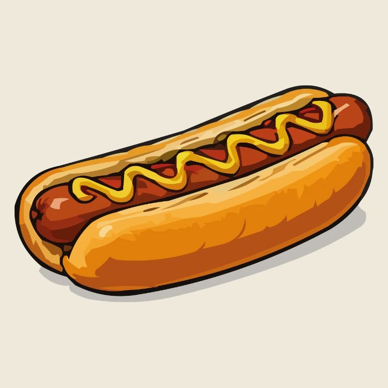 Comic de hot-dogs joyeux
