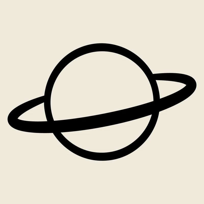 Planète avec contour de l’icône de l’anneau
