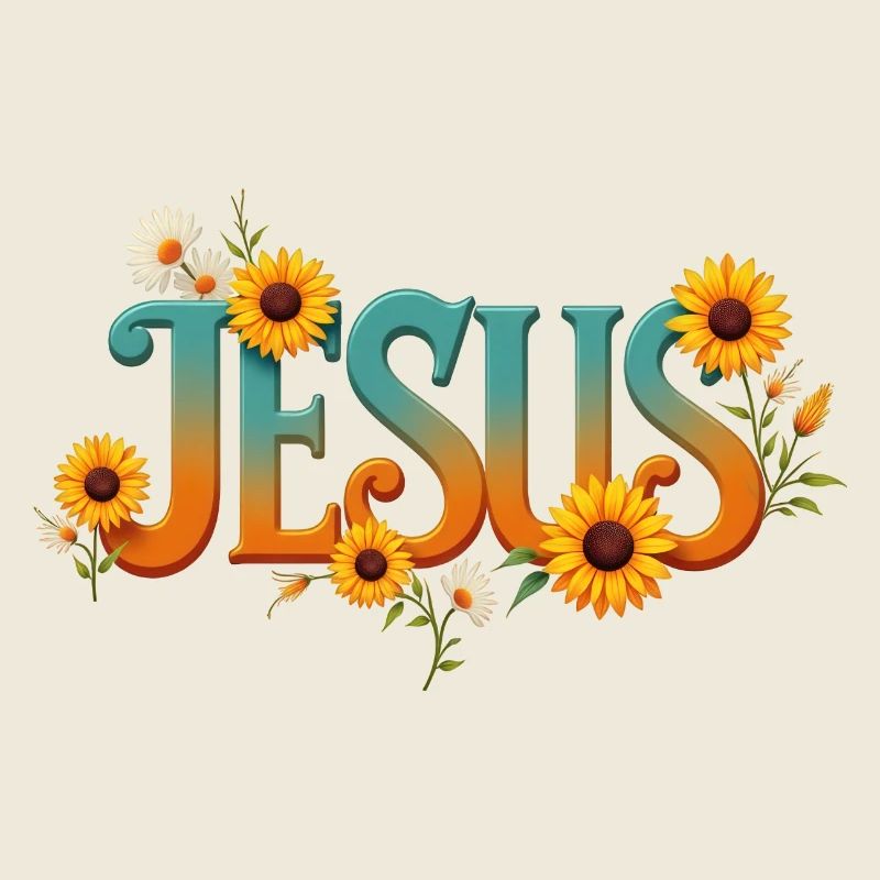 Motif de parole de Jésus fleuri