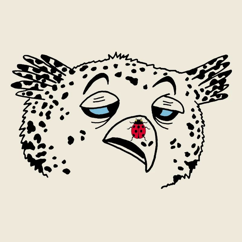 Eule und Marienkäfer