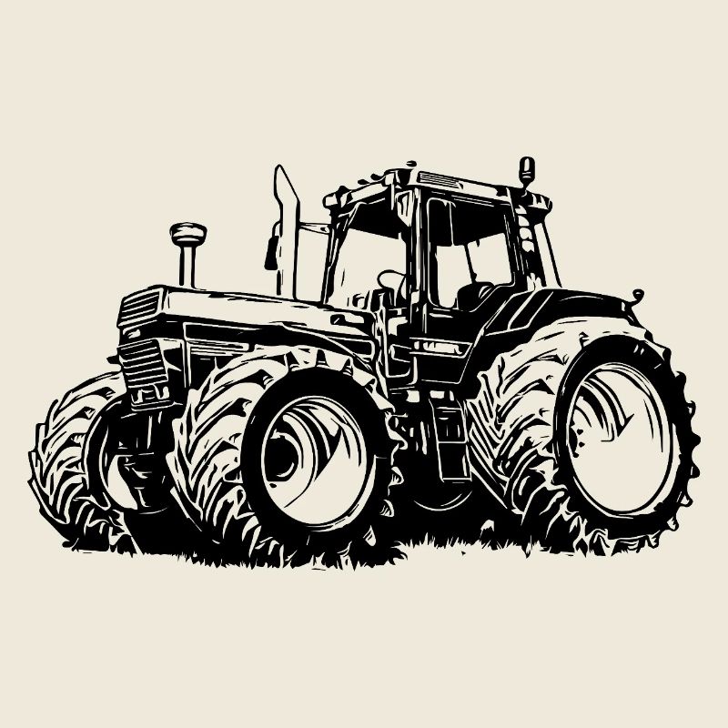 Kraftvolle Traktor-Silhouette