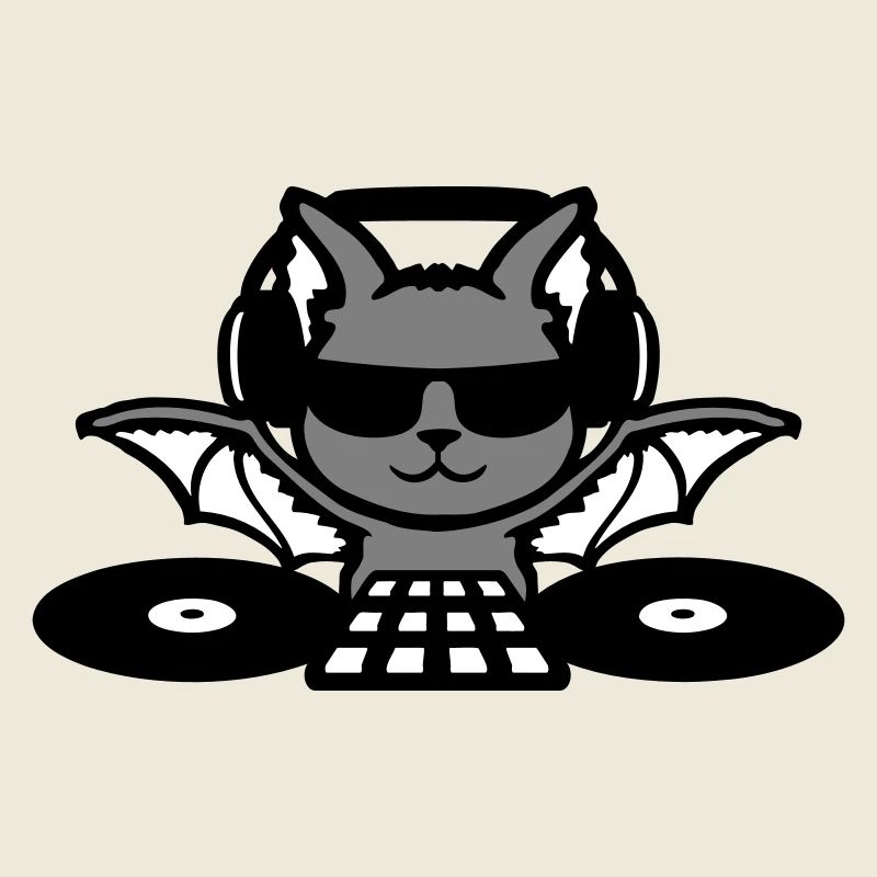 DJ Fledermaus Kopfhörer Mischpult Halloween Party