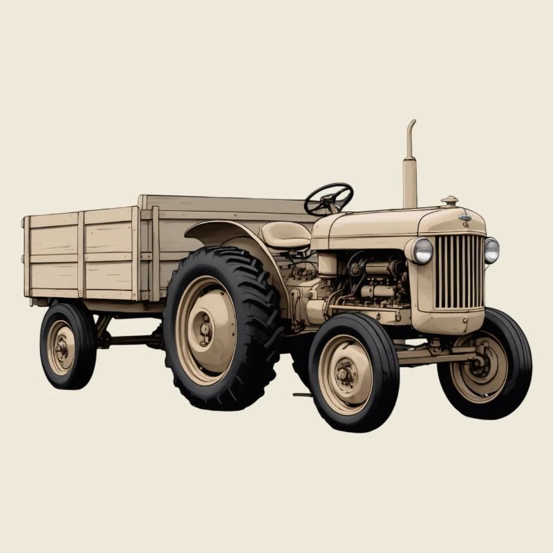 Vintage Tractor Field Work