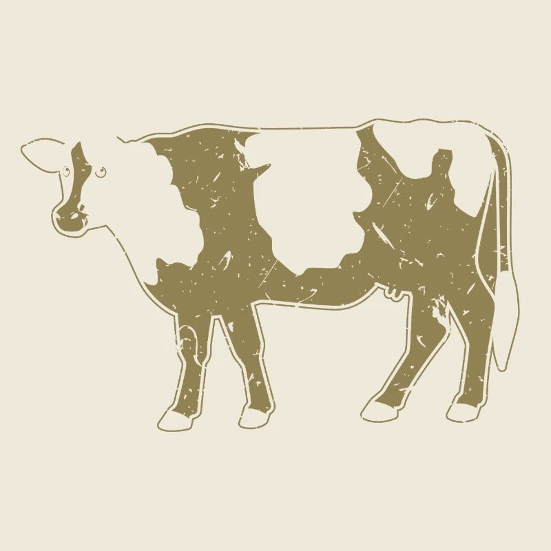 Style grunge de ferme en silhouette de vache