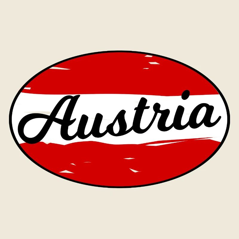 Austria Script Logo auf Rot