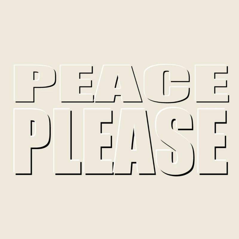 PEACE PLEASE transparente Schrift