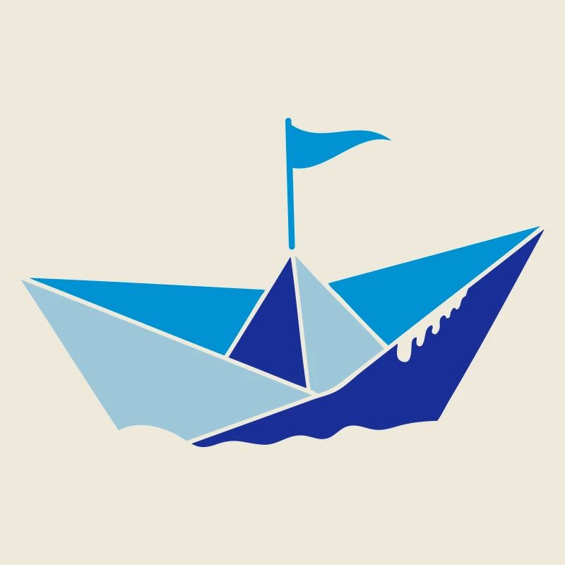 petit bateau en papier dans l'eau avec drapeau