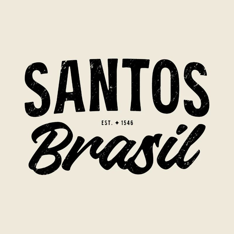 Lettrage vintage Santos Brasil