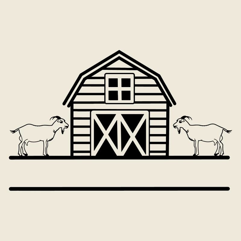 Goat farm with two goats