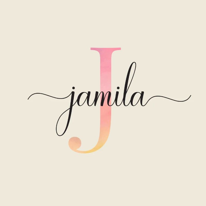 J | Monogramm | Name | Jamila|Watercolor