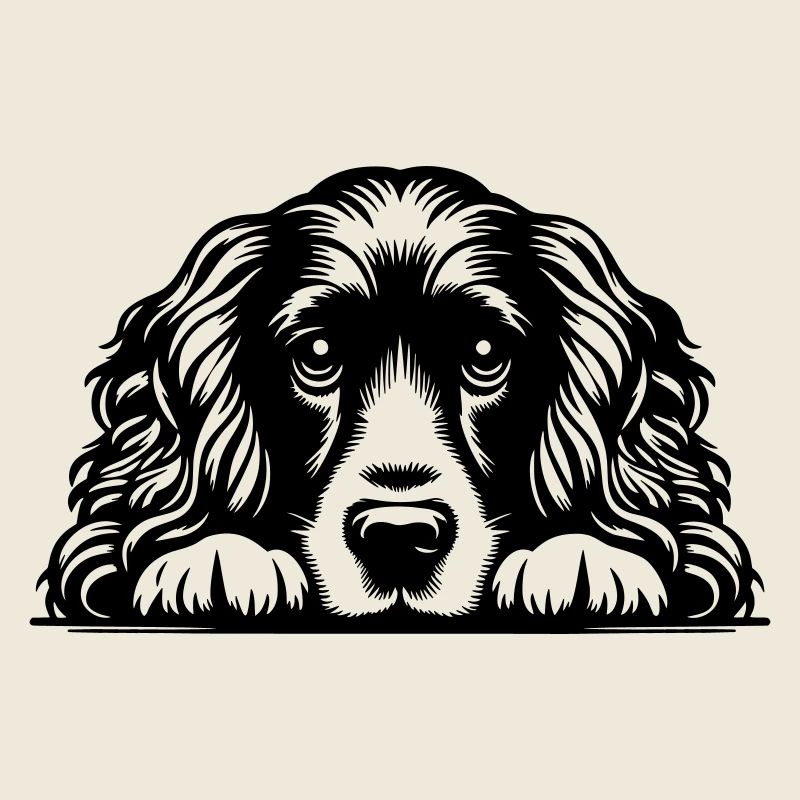 Tête de cocker avec pattes
