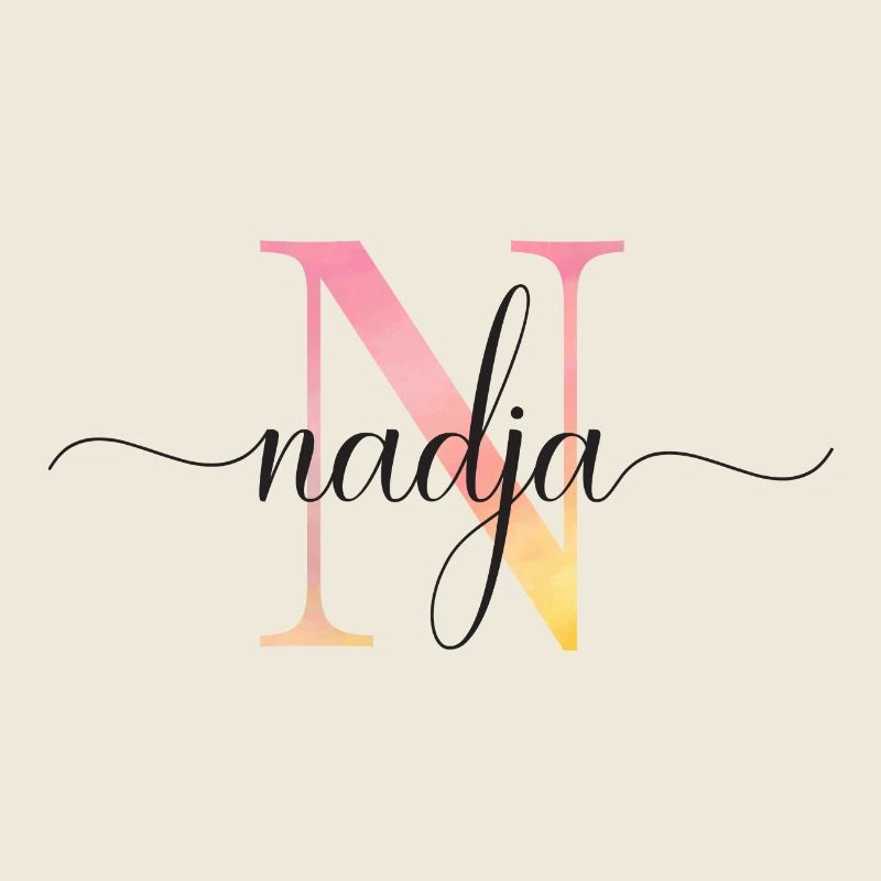 N | Monogramme | Nom | Nadja |Aquarelle