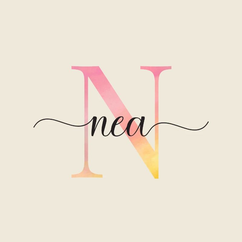 N | Monogramme | Nom | Nea |Aquarelle