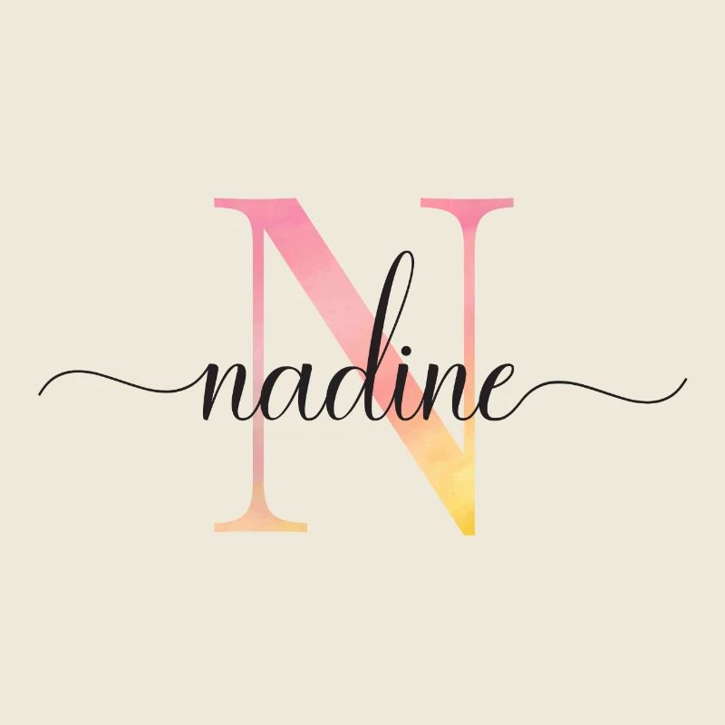 N | Monogramme | Nom | Nadine |Aquarelle