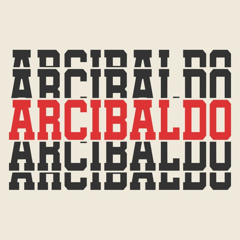 Arcibaldo T-Shirt Geschenk gestapelter Text
